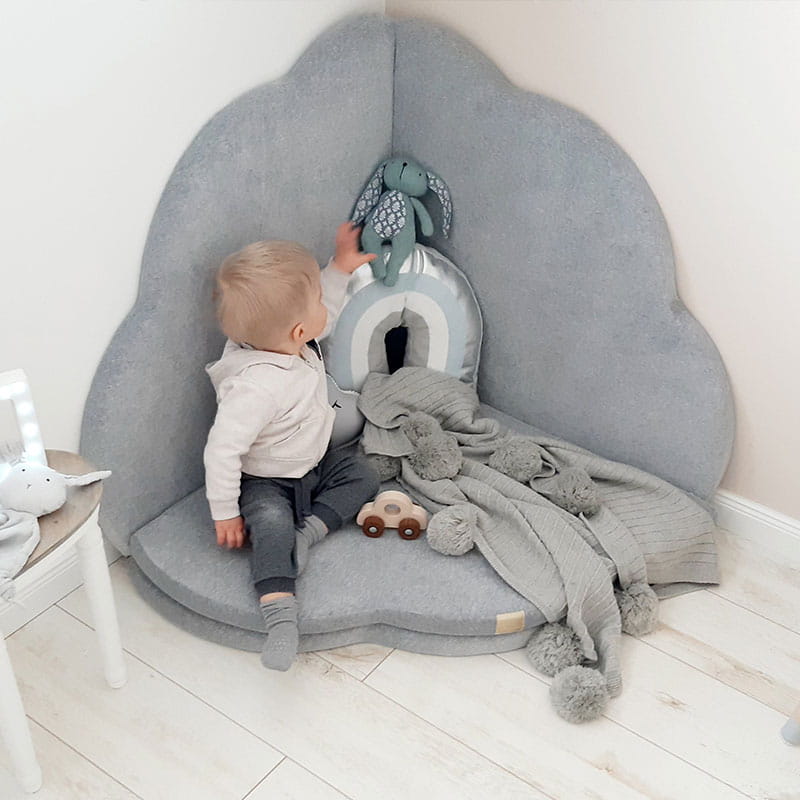 SRC:gid://shopify/Product/10777702170971 | Play Mat for Kids - Cloud Shaped Light Grey Velvet