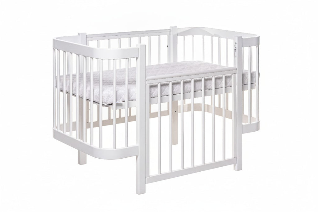 Baby Crib ELIN with Mattress - White