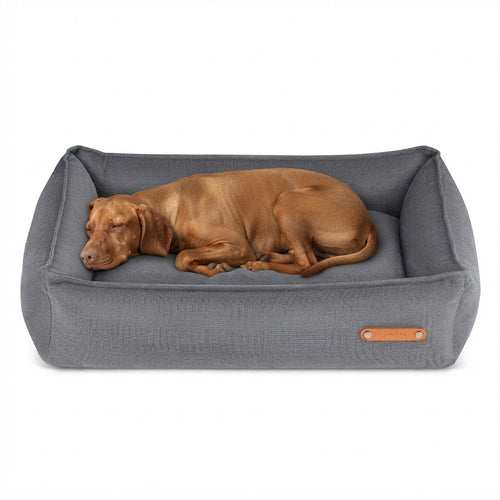 Bosca cama gris con perro