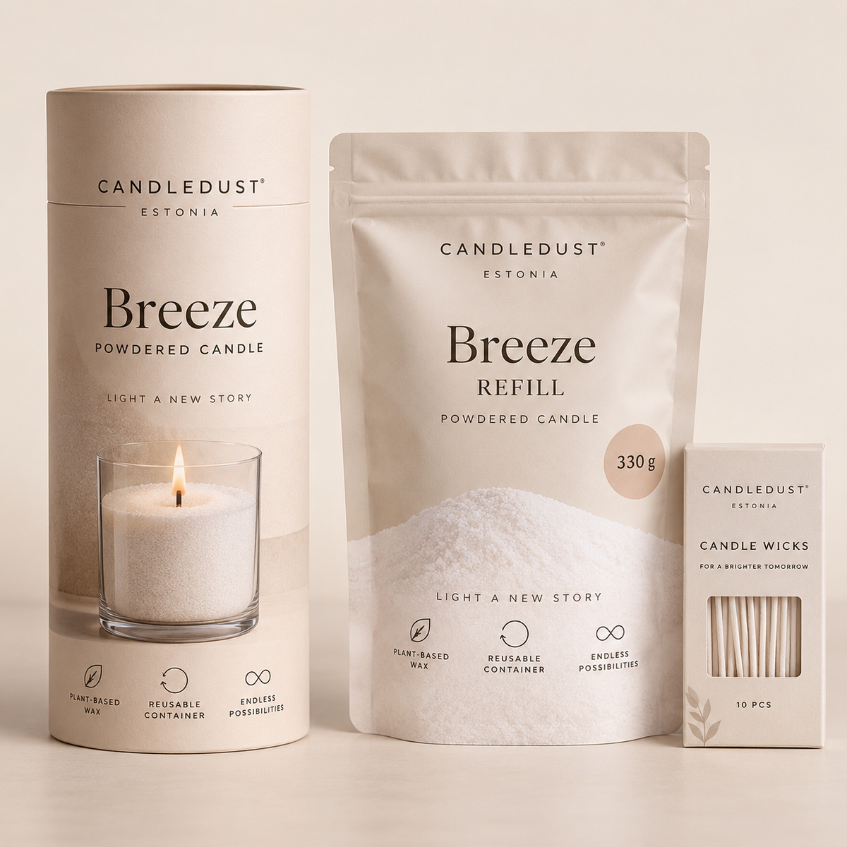 Set completo Candledust · Vela en Polvo Breeze