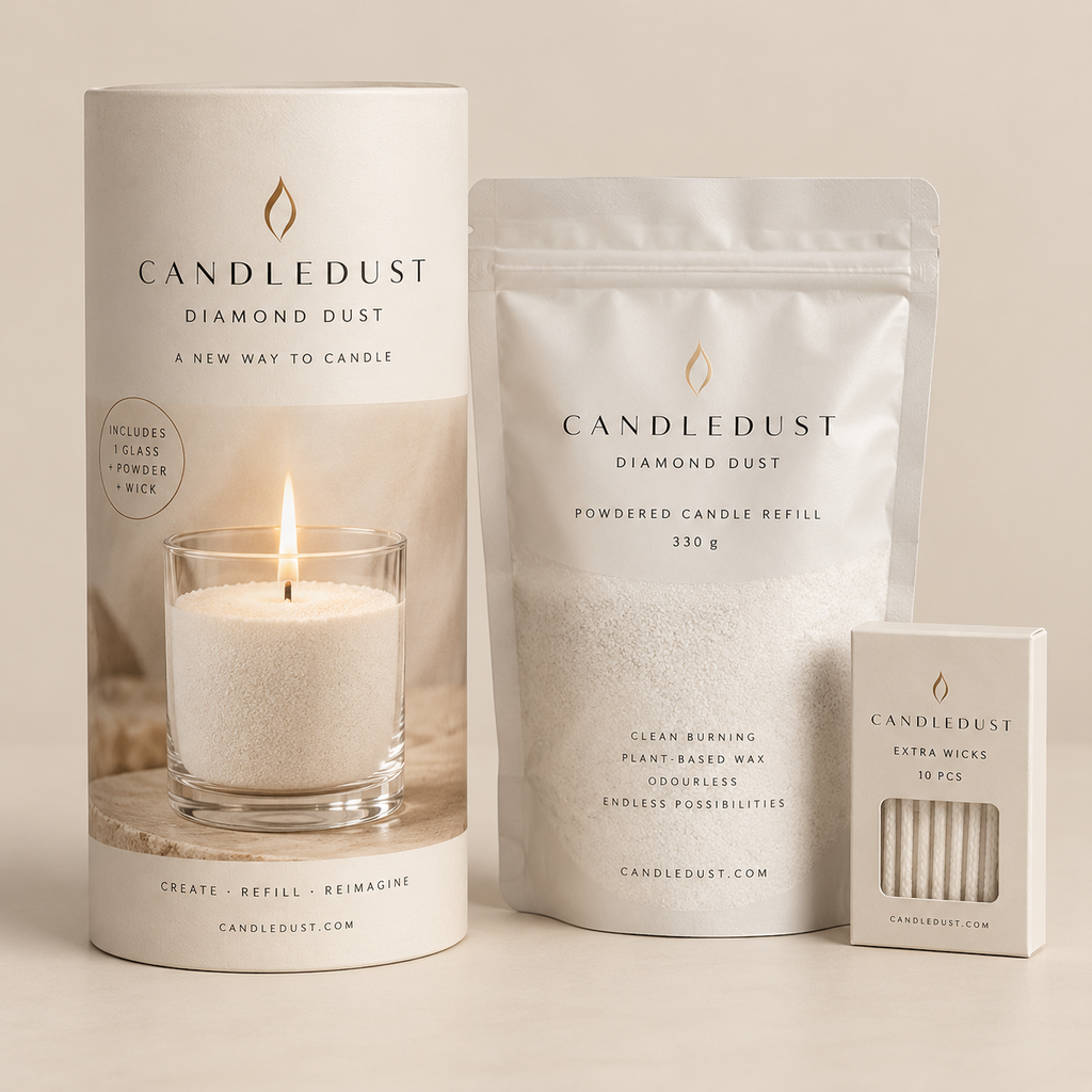 Set completo Candledust · Vela en Polvo Diamond Dust
