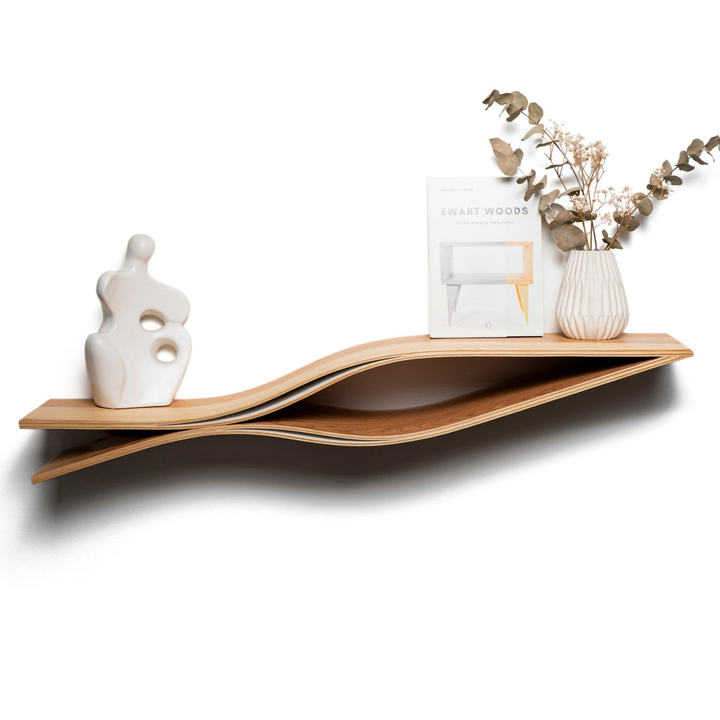 Floating Wooden Wall Shelf - Fish