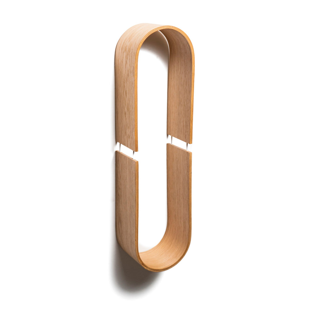 Floating Wooden Wall Shelf - Oval