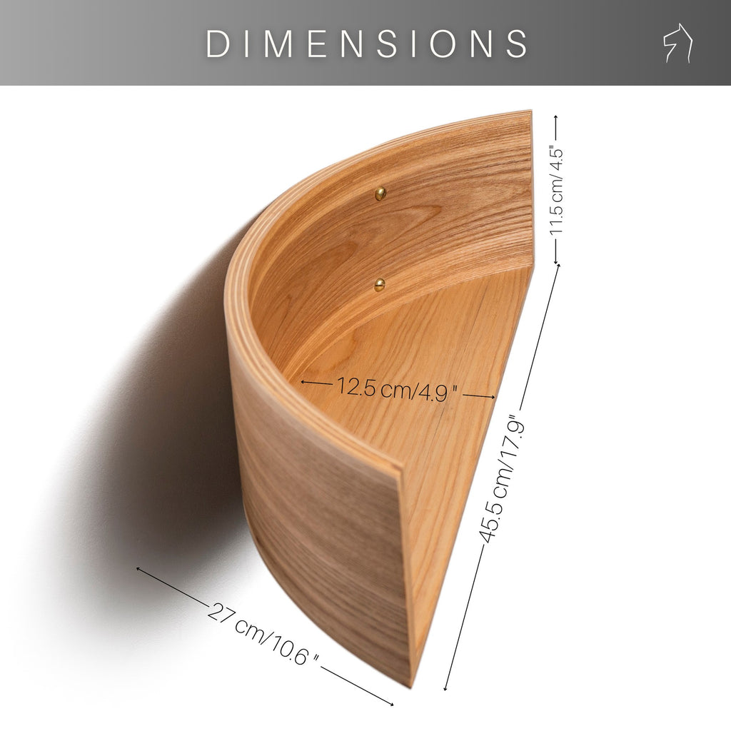 Floating Wooden Wall Shelf - Pie