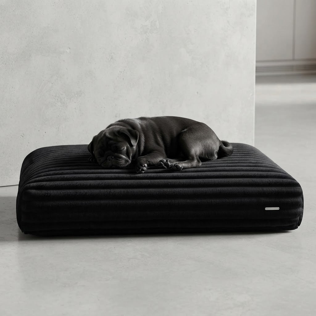 Furo cojín negro con perro