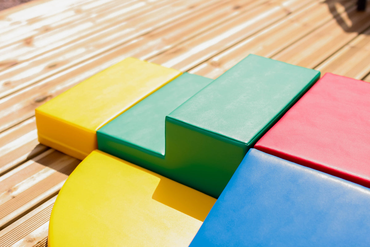 Soft Play 5 Foam Block Set - Multi Color Corner Climber