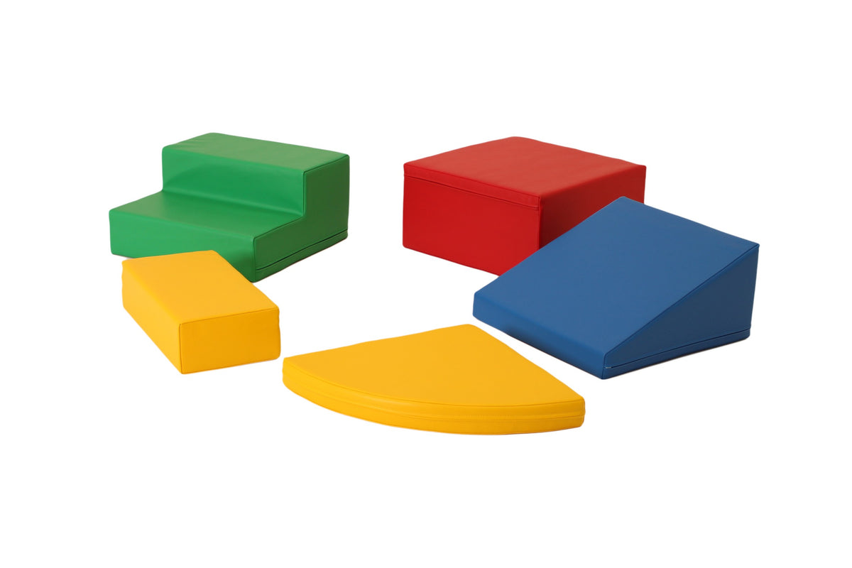 Soft Play 5 Foam Block Set - Multi Color Corner Climber
