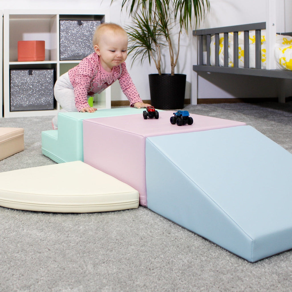 Soft Play 5 Foam Block Set - Light Pastel Corner Climber