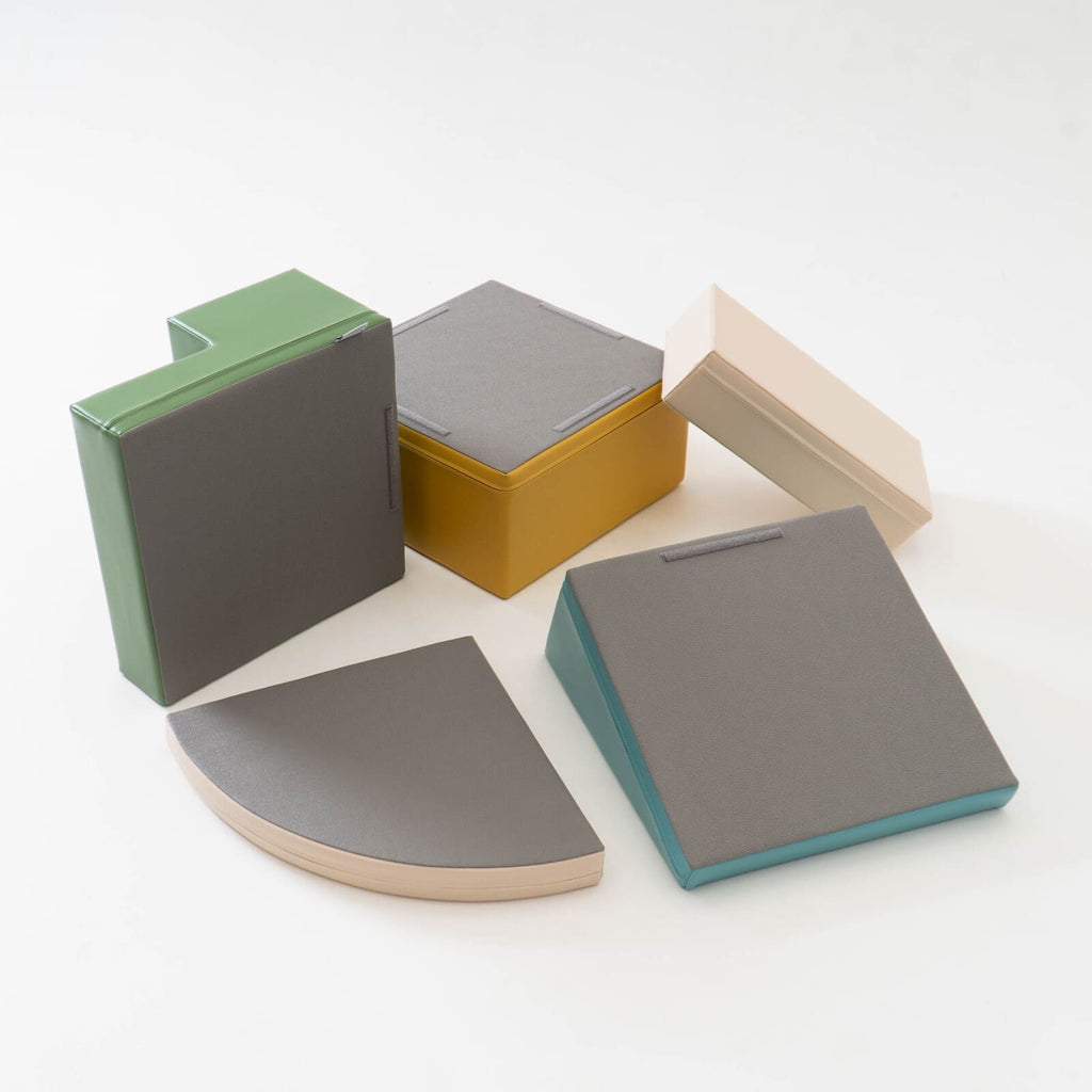 Soft Play 5 Foam Block Set - Pastel Turquoise Corner Climber