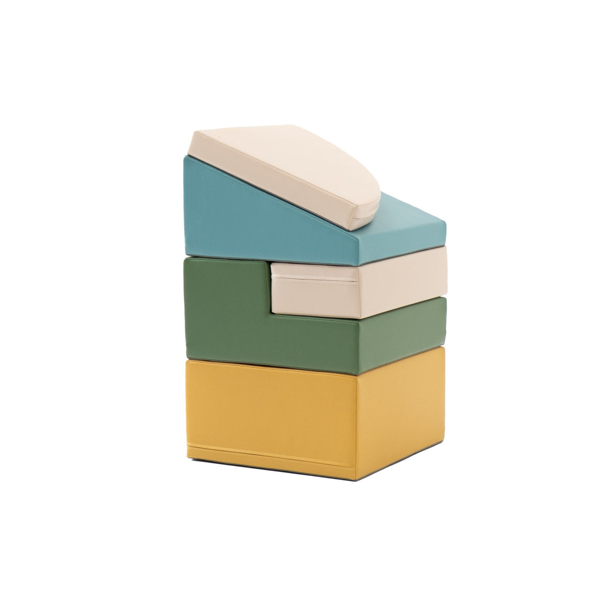 Soft Play 5 Foam Block Set - Pastel Turquoise Corner Climber