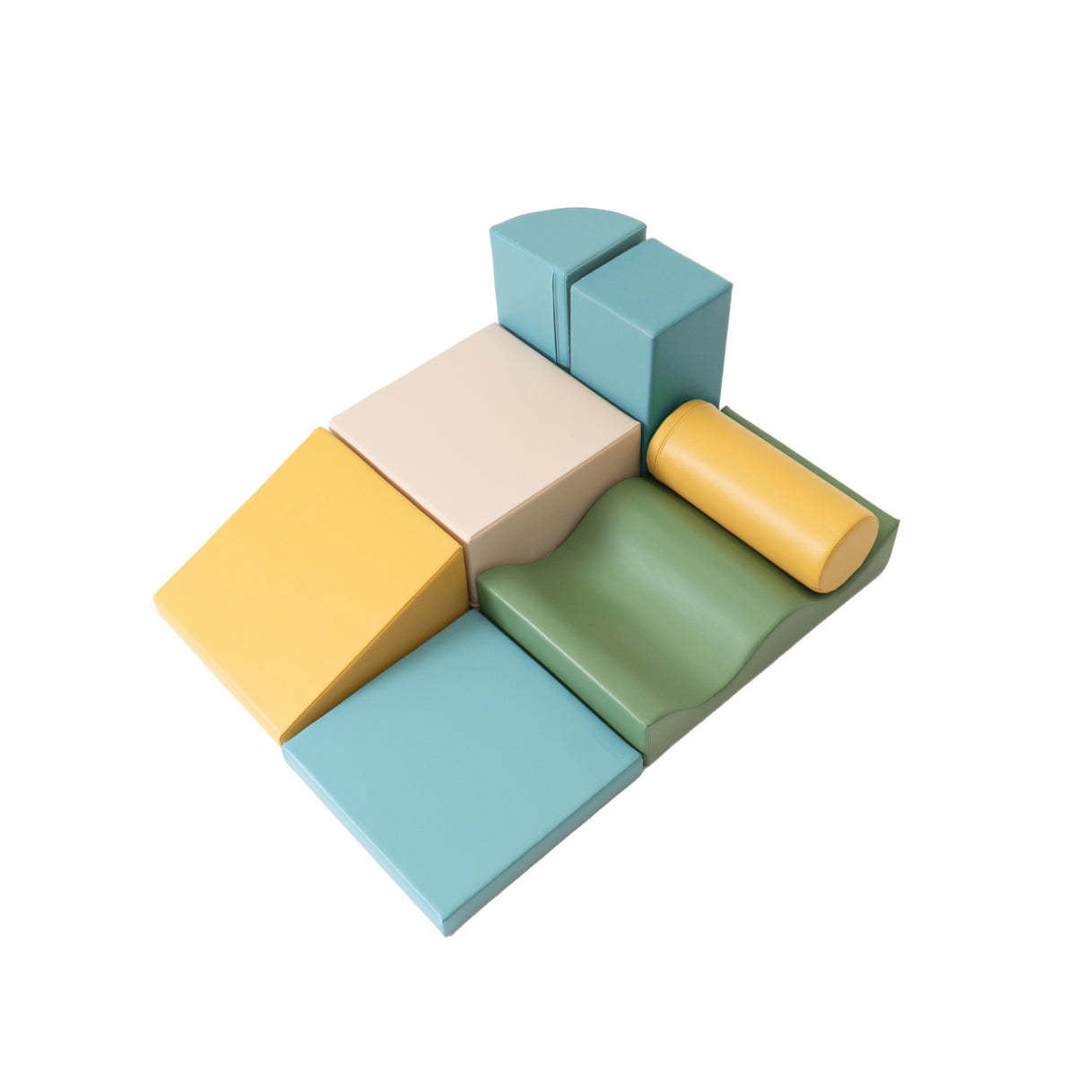 Soft Play 7 Foam Block Set - Pastel Turquoise Discoverer