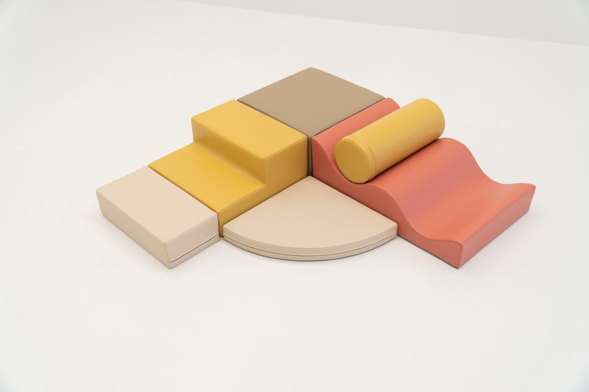 Soft Play 6 Foam Block Set - Pastel Pink Explorer
