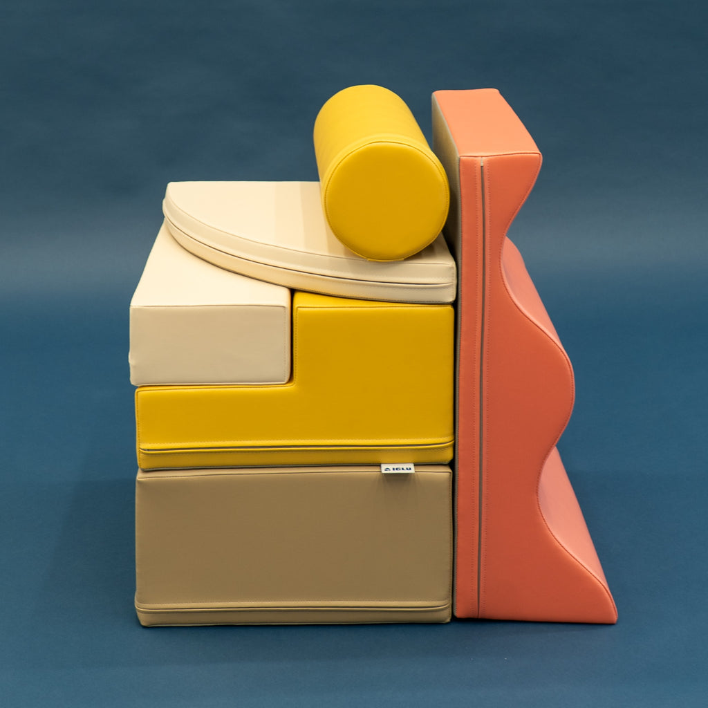 Soft Play 6 Foam Block Set - Pastel Pink Explorer