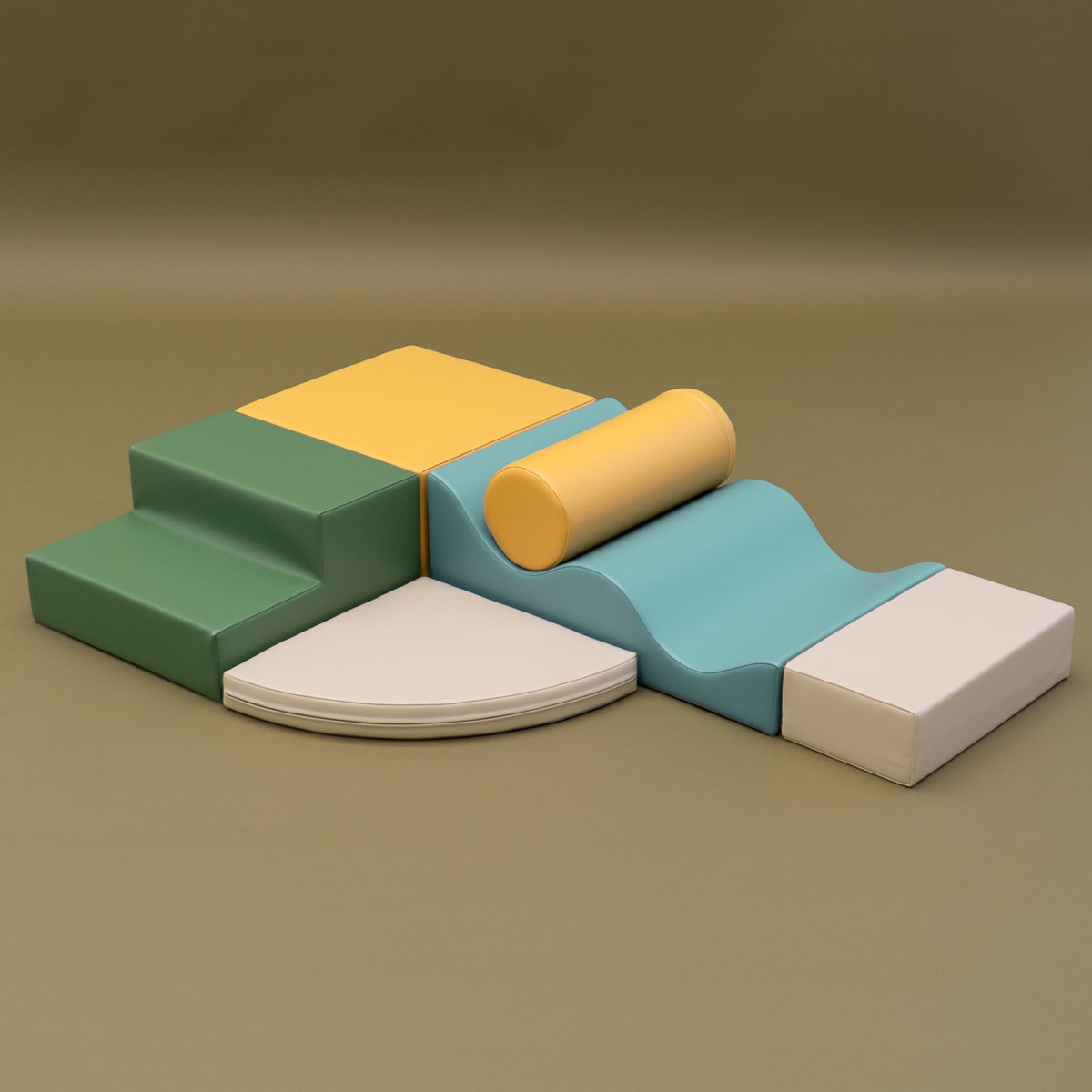 Soft Play 6 Foam Block Set - Pastel Turquoise Explorer