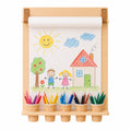 Drawing Board with Pencil Holder – With Paper Roll