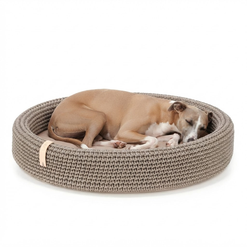 Lukko · Cama para perro · Marrón claro con perro