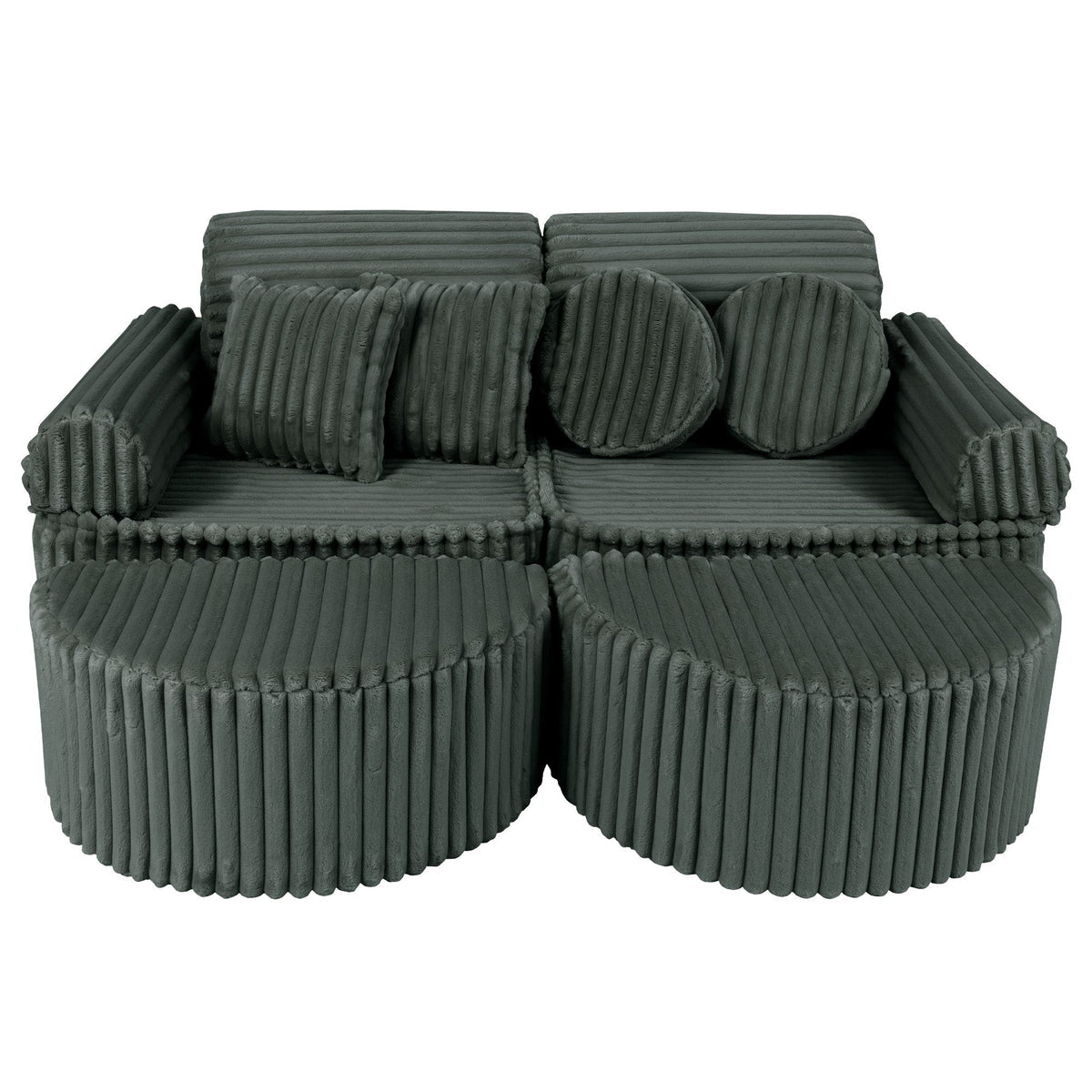 SRC:gid://shopify/Product/10777701679451 | Medium Modular Sofa for Kids - Churros Forest Green Plus