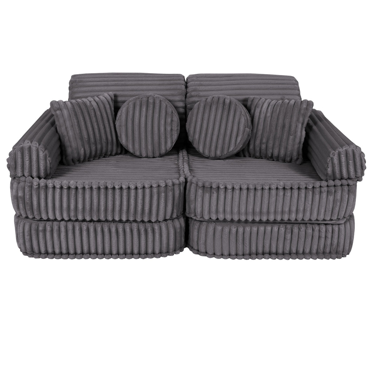 SRC:gid://shopify/Product/10777700860251 | Medium Modular Sofa for Kids - Churros Jurassic Grey