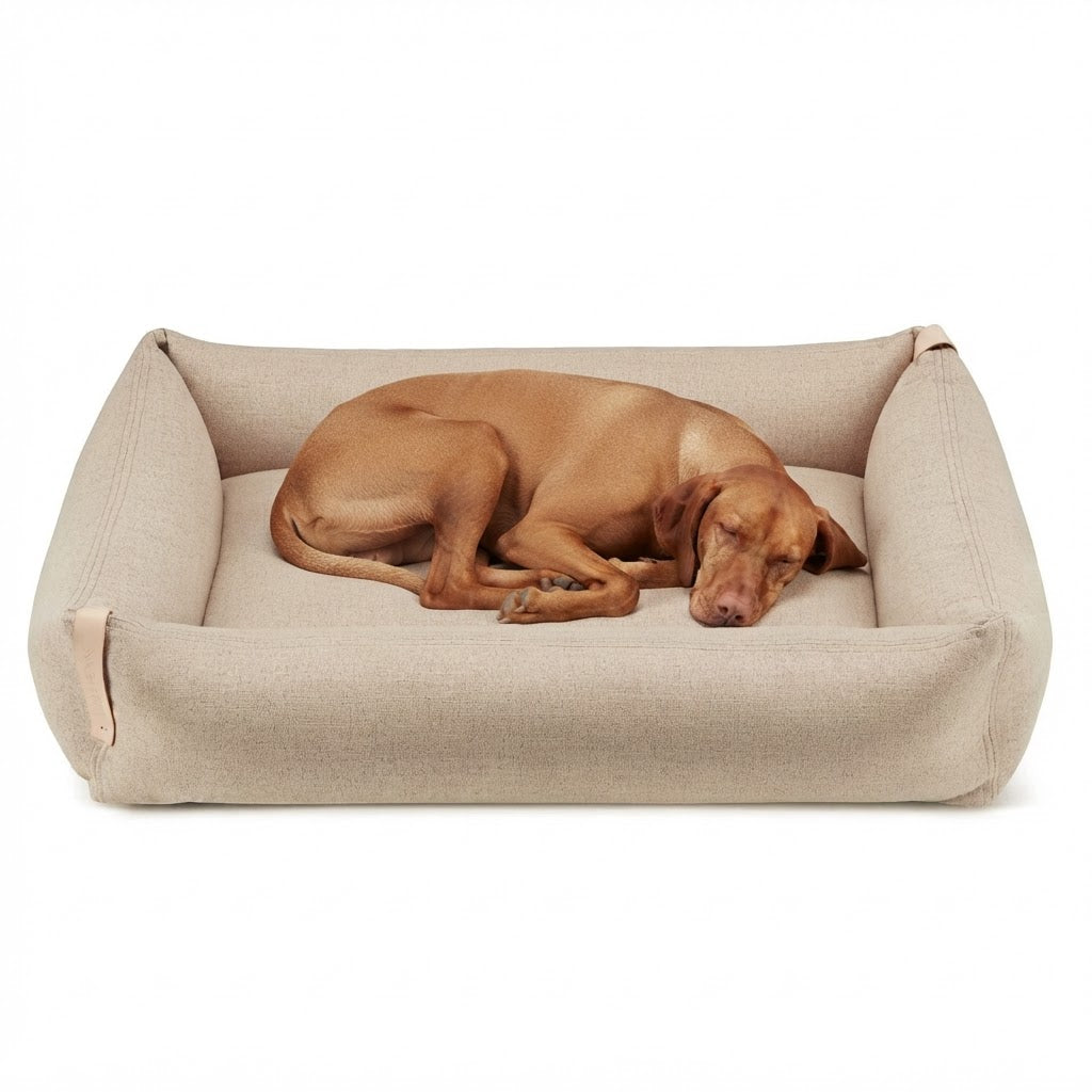 Moe cama sand con perro