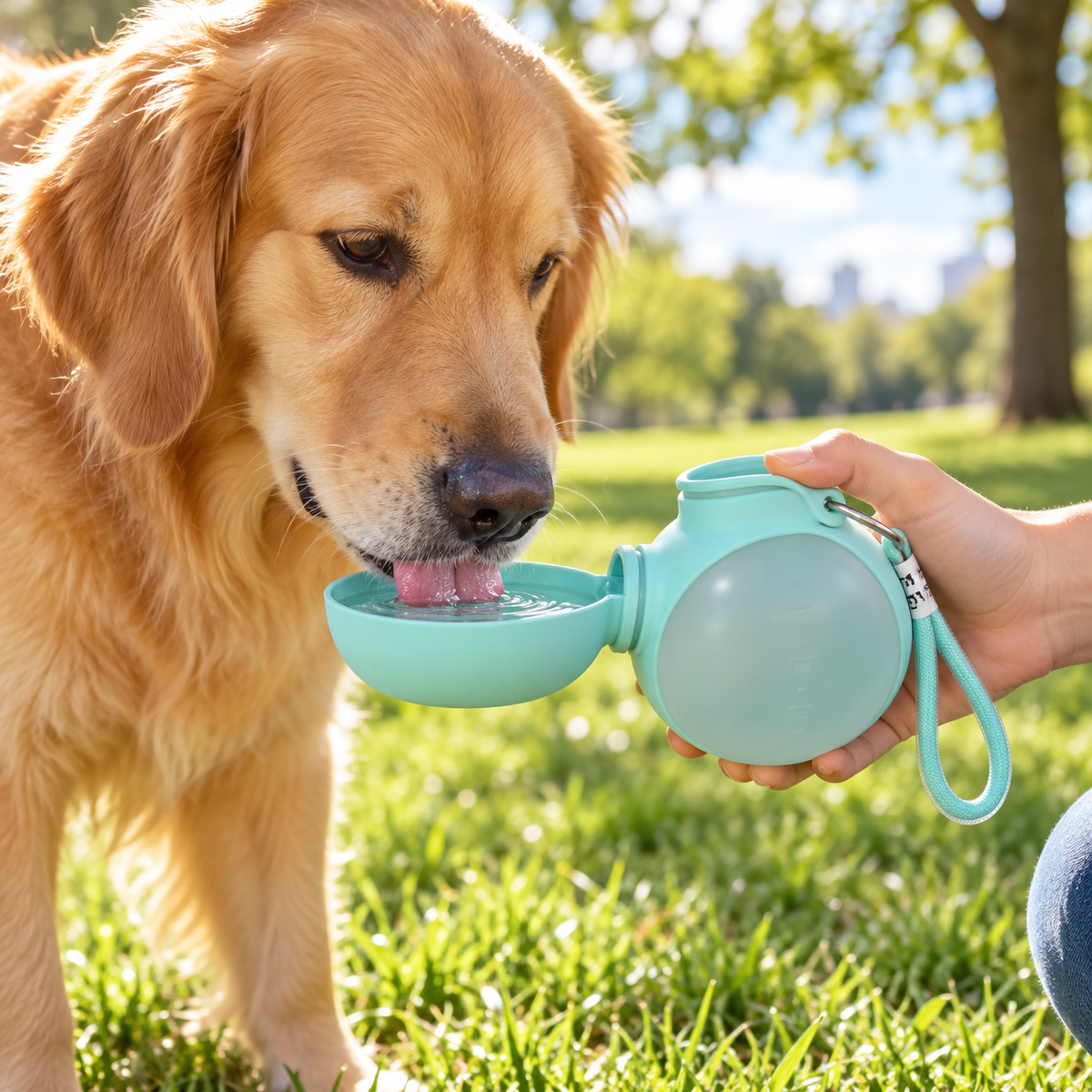 Propuesta visual AquaMove en uso durante un paseo con perro