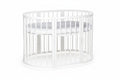 Round Baby Crib OLIN with Mattress - White