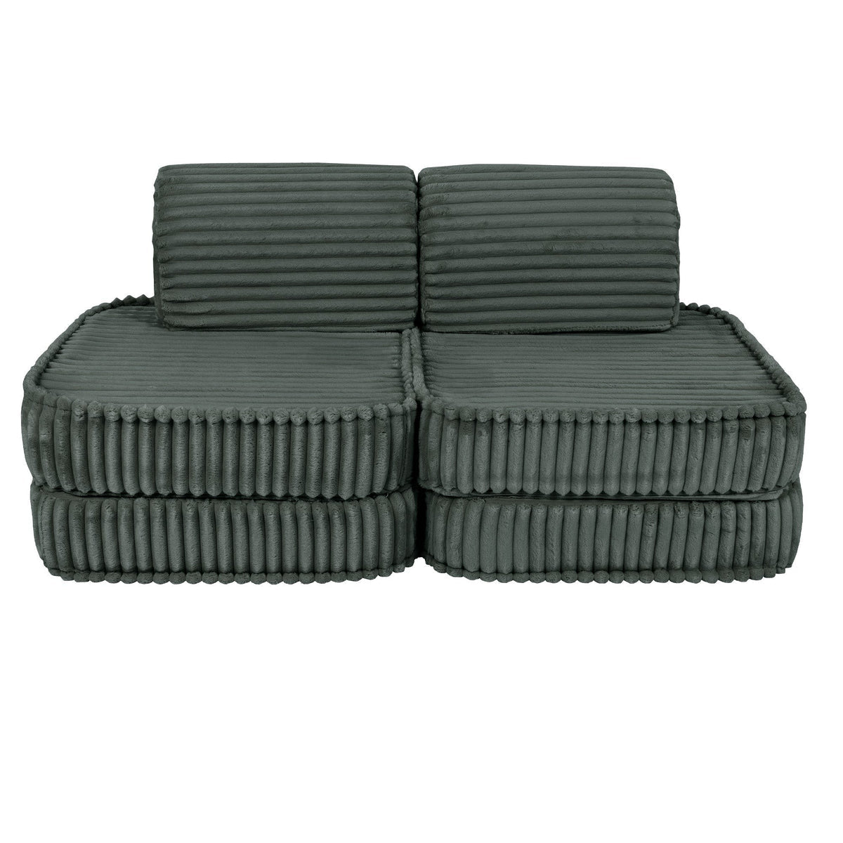 SRC:gid://shopify/Product/10777700368731 | Small Modular Sofa for Kids - Churros Forest Green