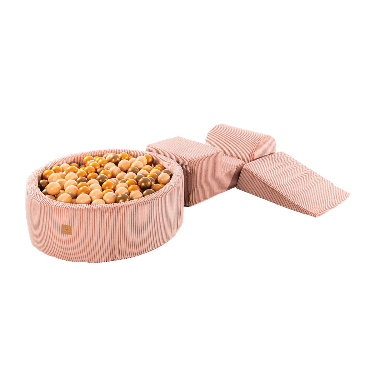 SRC:gid://shopify/Product/10777699778907 | MeowBaby® Playset with Ball Pit - Pink, Beige & Gold